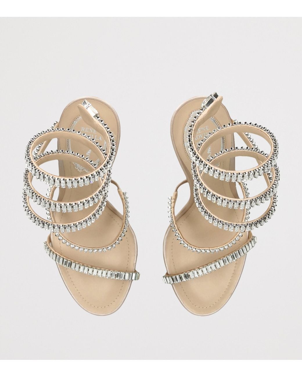 Rene Caovilla White Embellished Cleo Spark Sandals 105