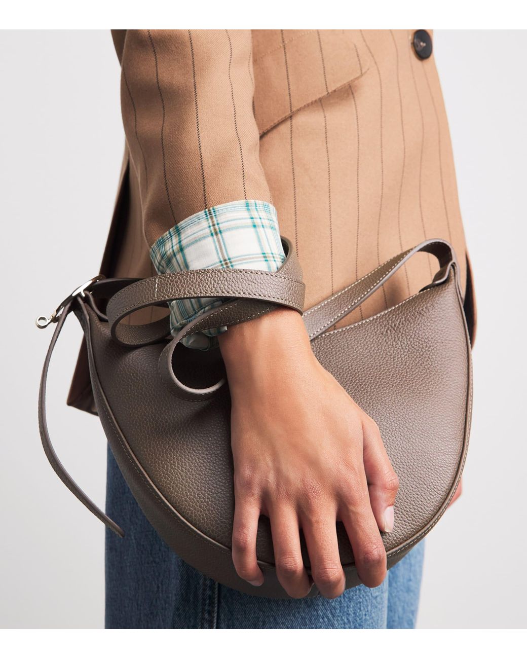 Longchamp Brown Leather Le Foulonné Cross-Body Bag