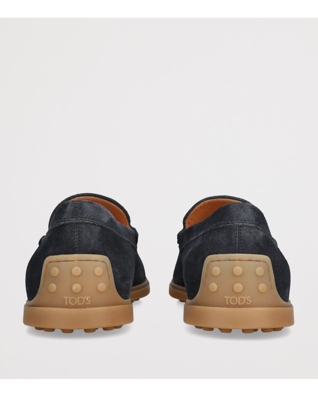 Tod's Blue Suede Pantofola Gommini Loafers