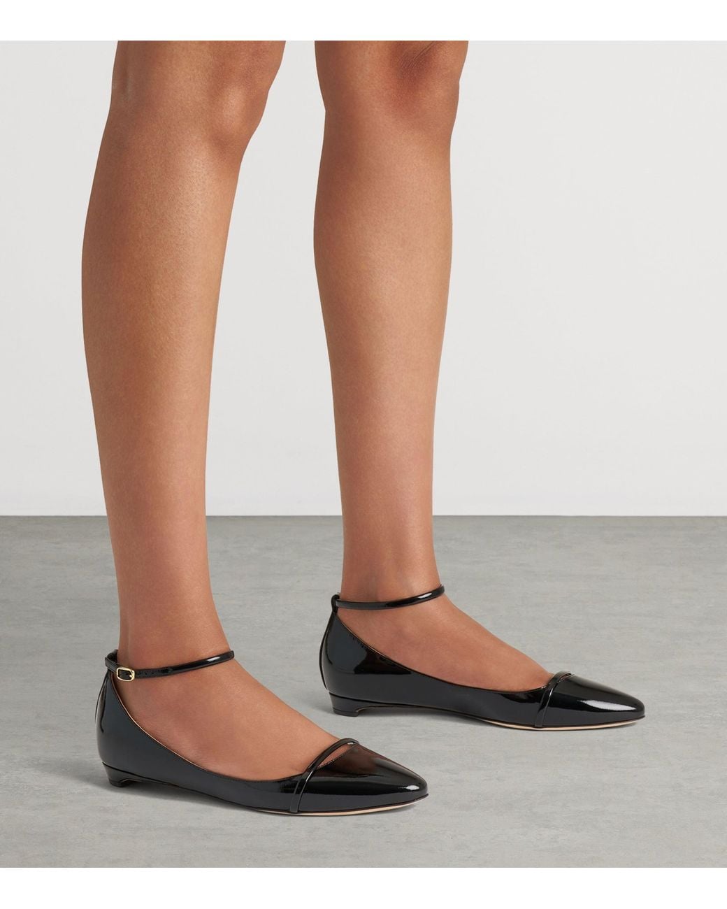 Malone Souliers Black Patent Leather Mary Ballet Flats 10