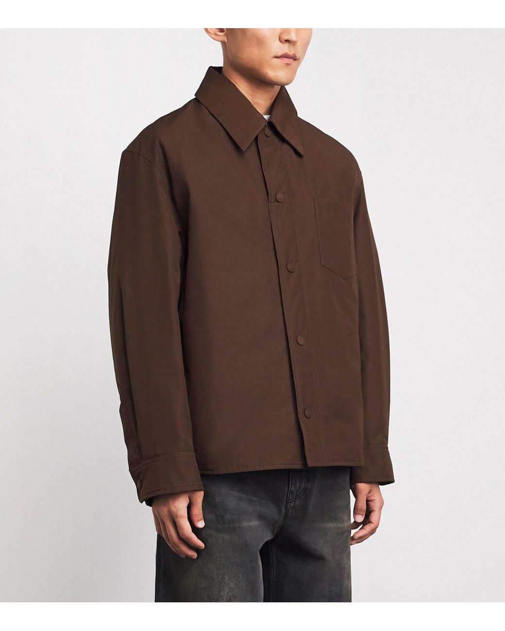 AMI Brown Ami De Coeur Padded Overshirt for men