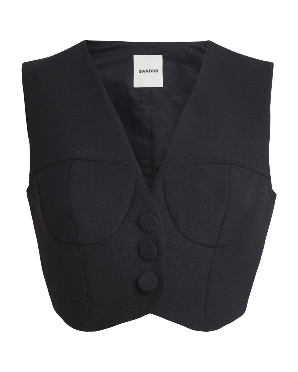 Sandro Blue Cropped Sleeveless Top