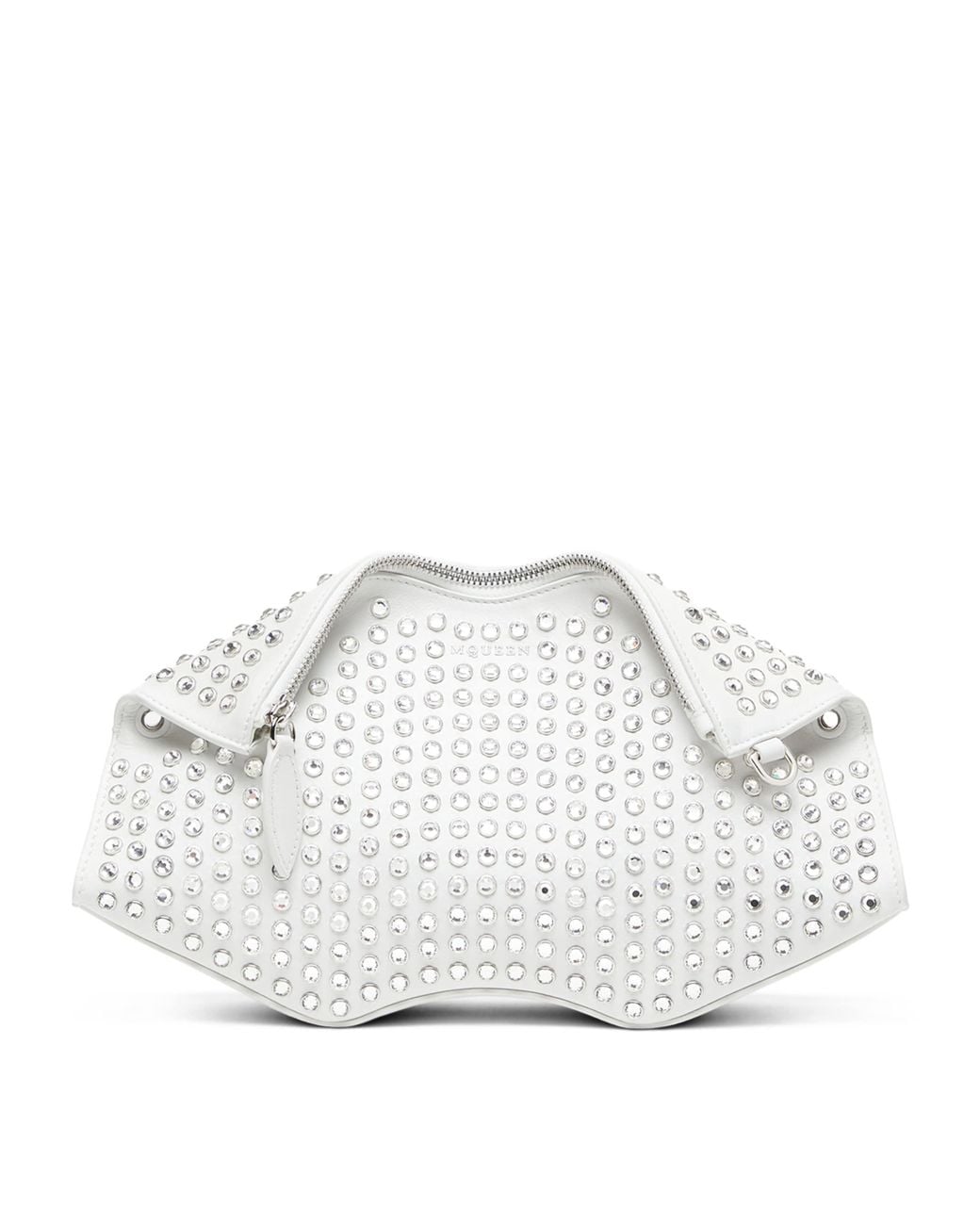 McQueen White Leather Manta Clutch Bag