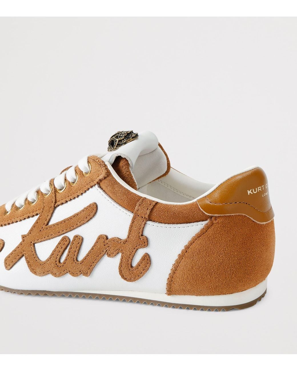 Kurt Geiger Brown Leather-Suede Islington Sneakers