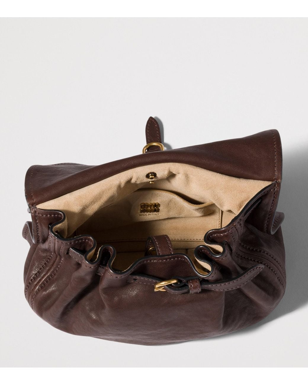 Miu Miu Brown Small Leather Rendez-Vous Shoulder Bag