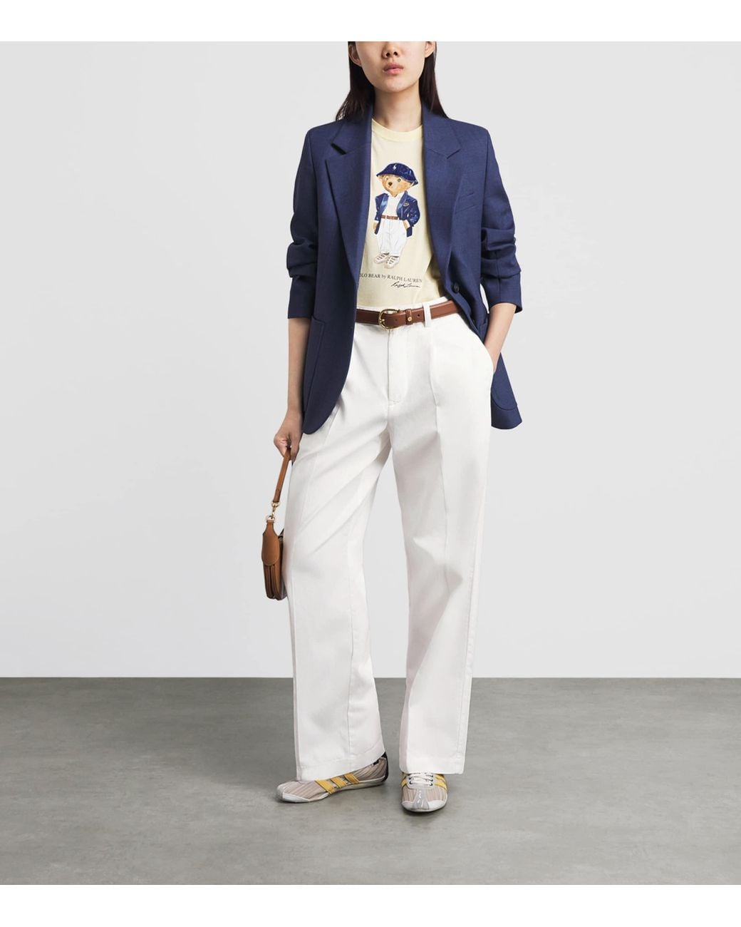 Polo Ralph Lauren White Pleated Trousers