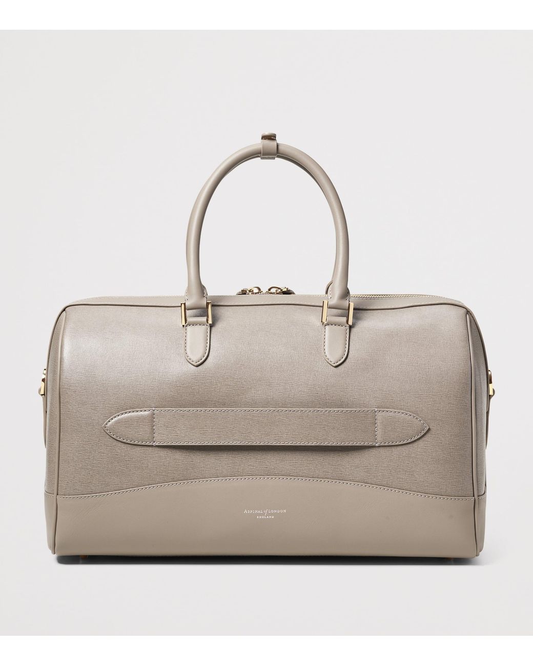 Aspinal Gray Leather Connaught Holdall for men