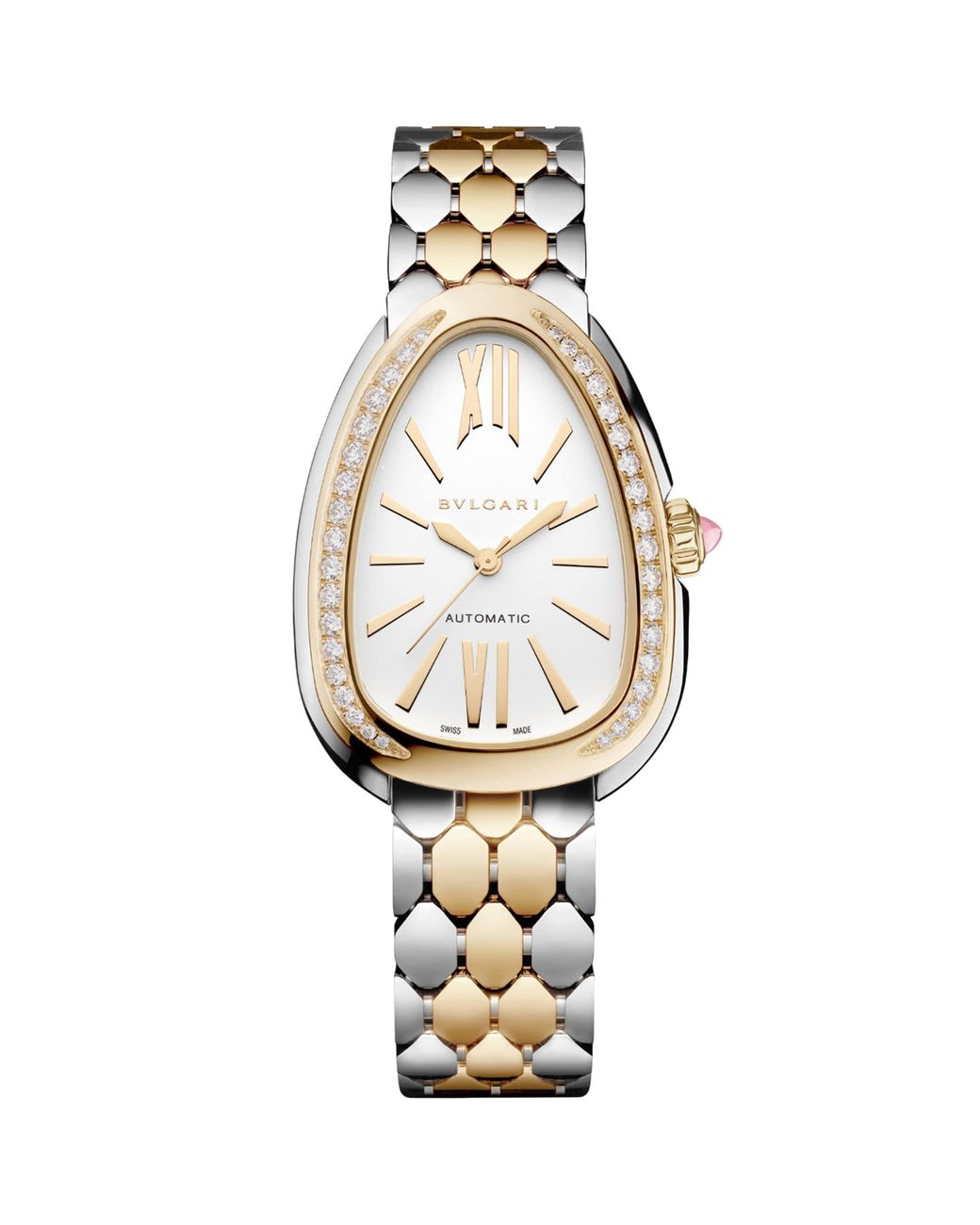 BVLGARI Metallic Stainless Steel And Diamond Serpenti Seduttori Watch
