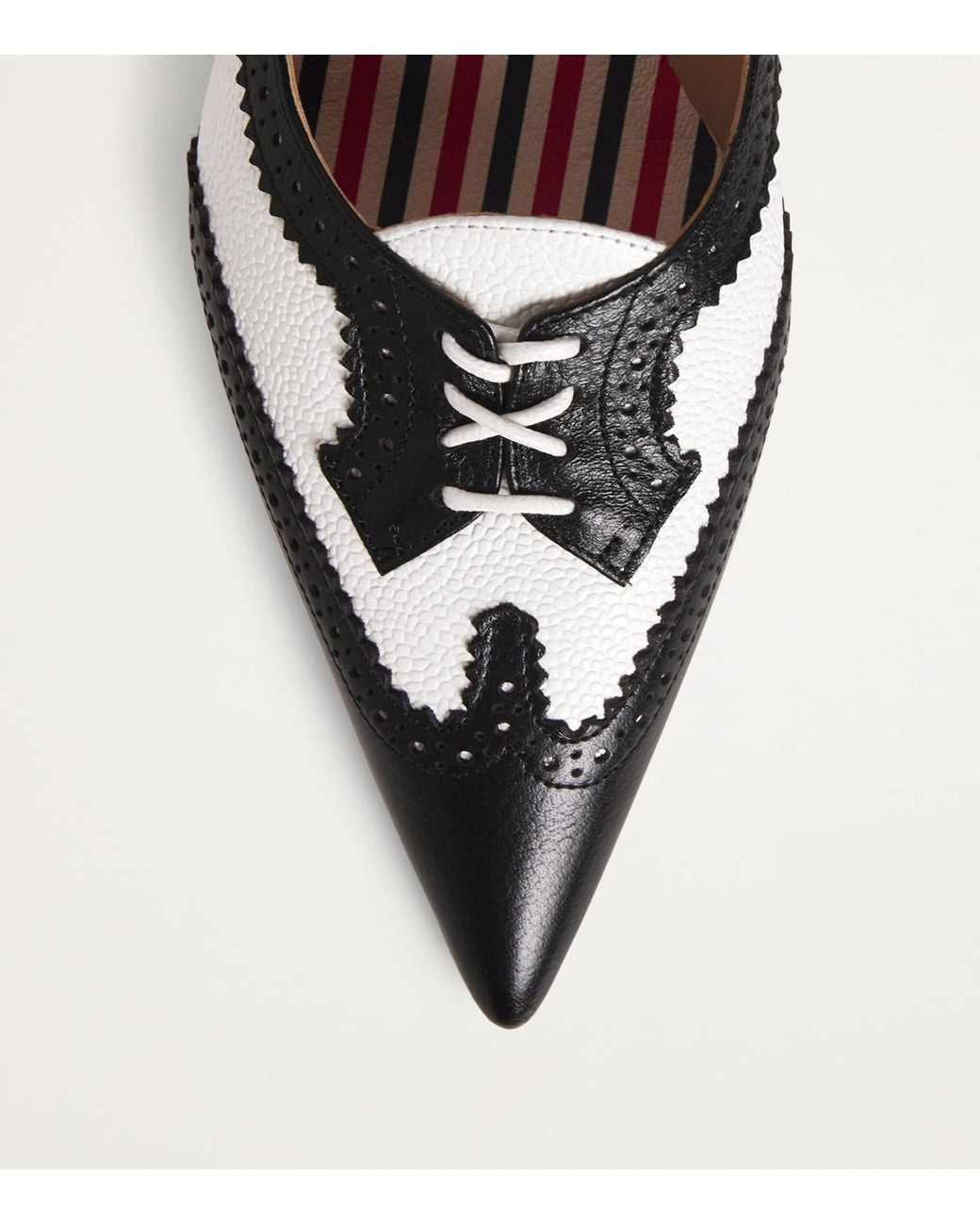Thom Browne Metallic Leather Wingtip Pumps 55