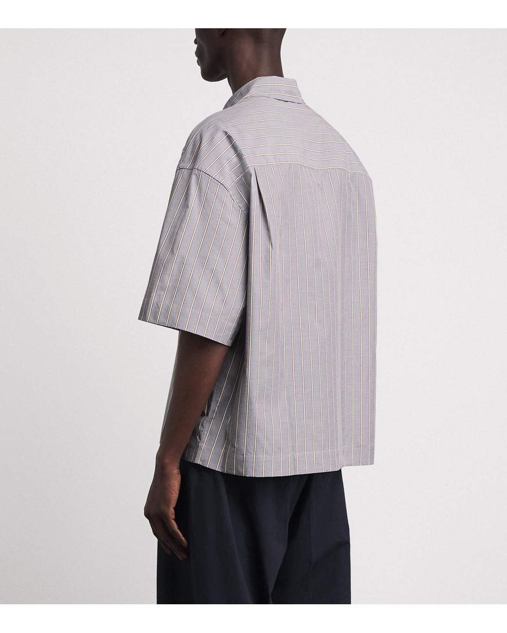 Studio Nicholson Gray Cotton Stripe Sanko Shirt for men