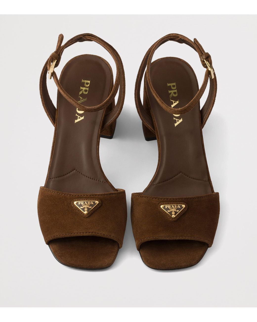 Prada Brown Suede Heeled Sandals 55