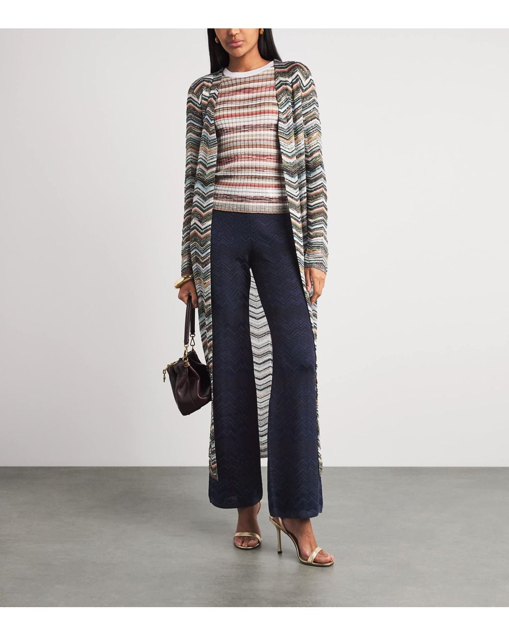Missoni Blue Zigzag Jacquard Straight Trousers
