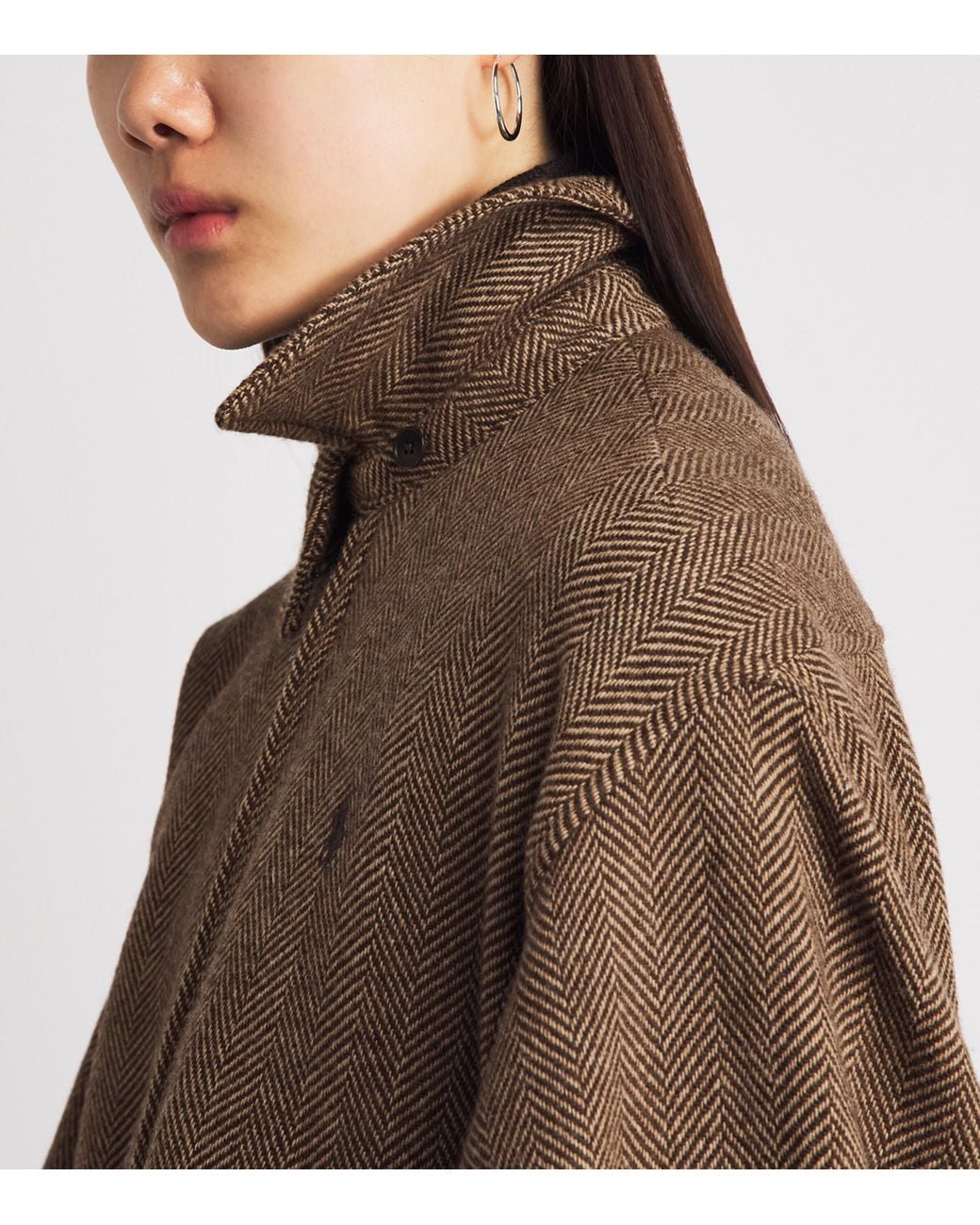 Polo Ralph Lauren Brown Wool Herringbone Bomber Jacket