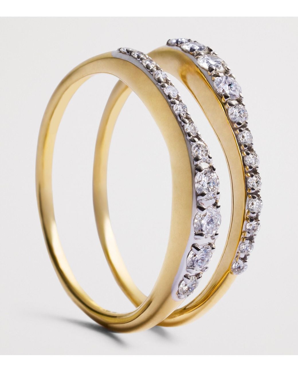 Monica Vinader Natural Vermeil And Diamond Riva Ring