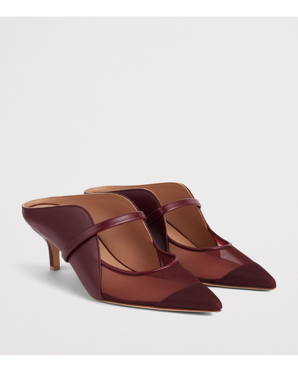 Malone Souliers Purple Leather And Mesh Maureen Heeled Mules 45