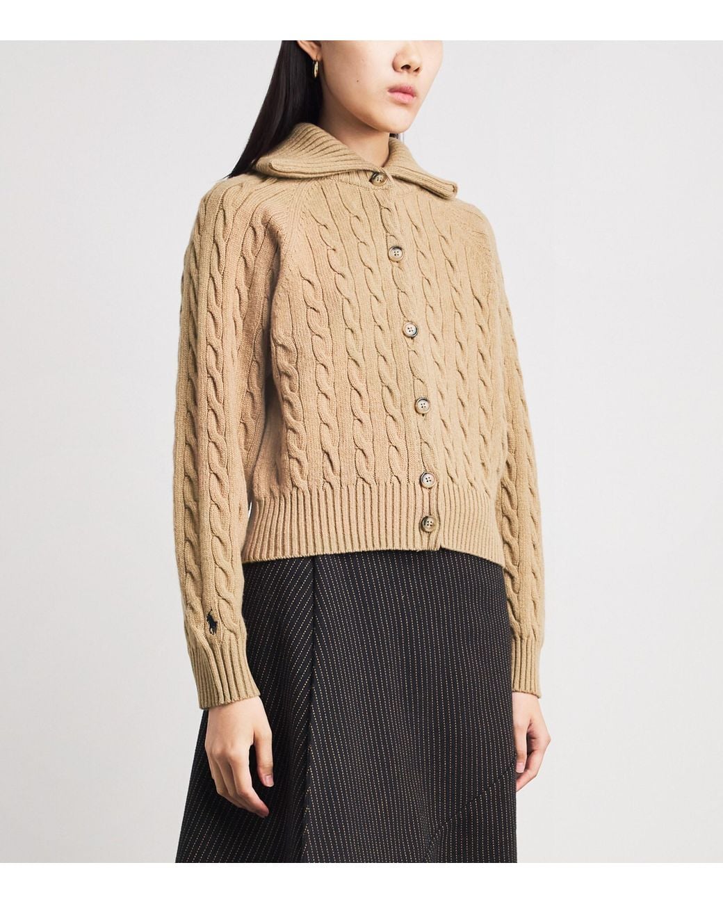 Polo Ralph Lauren Natural Wool-Cashmere Cable-Knit Cardigan