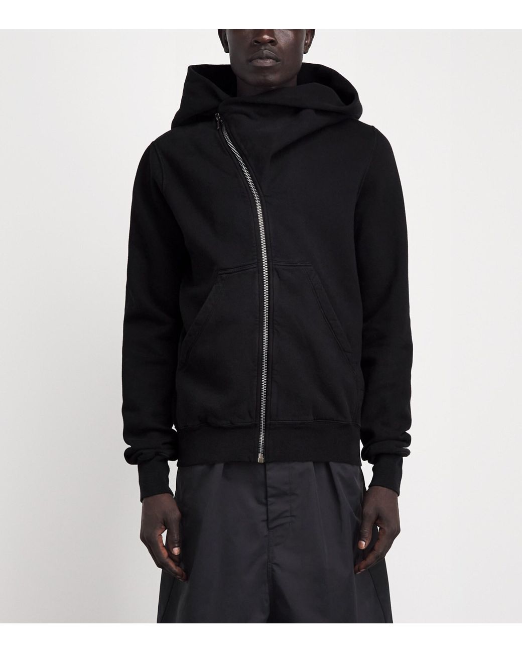 Rick Owens Brown Asymmetric Mountain Hoodie for men