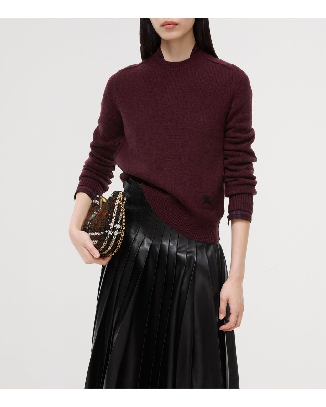 Burberry Purple Cashmere Crew-Neck Sweater