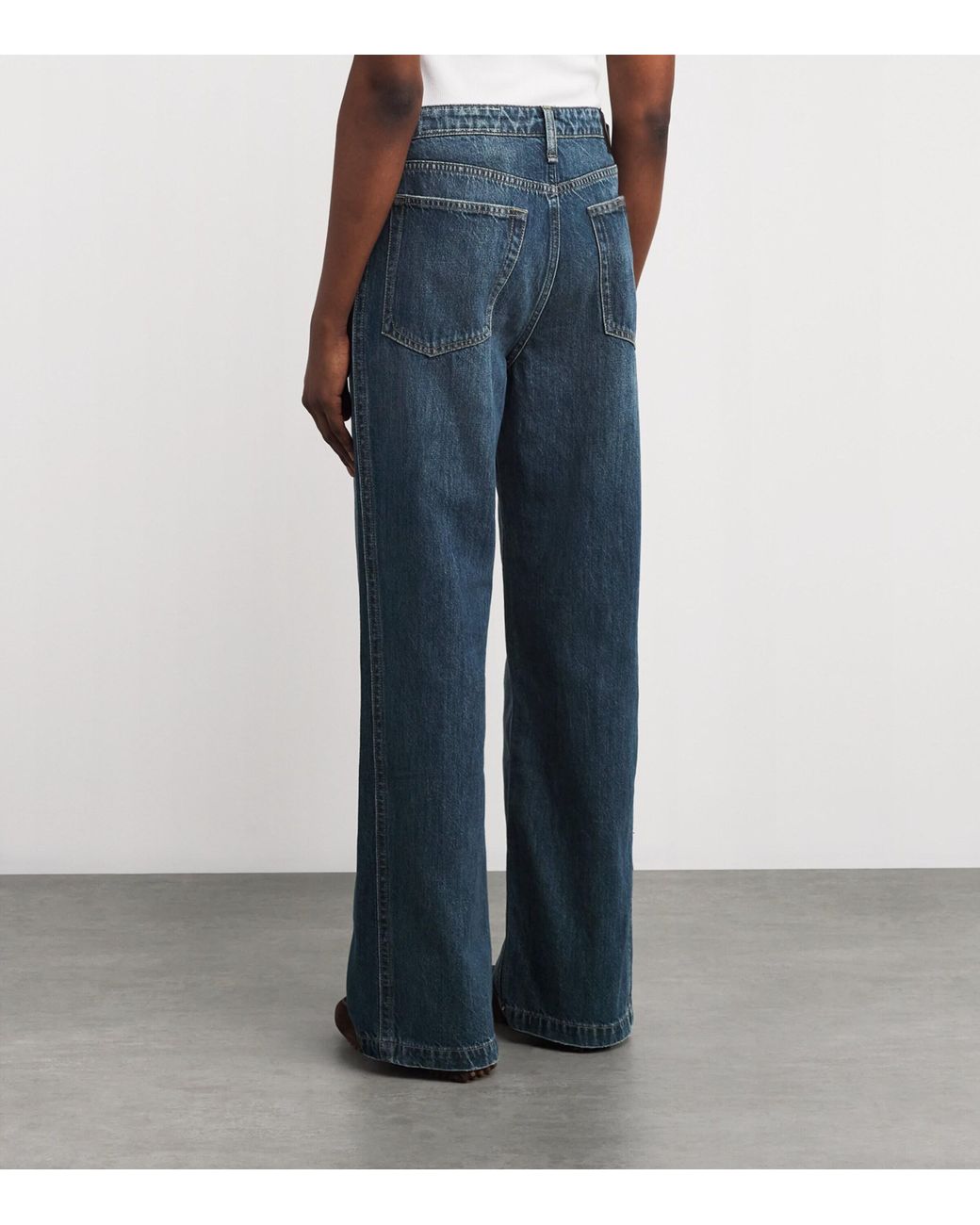 Rag & Bone Blue Logan Mid-Rise Wide-Leg Jeans