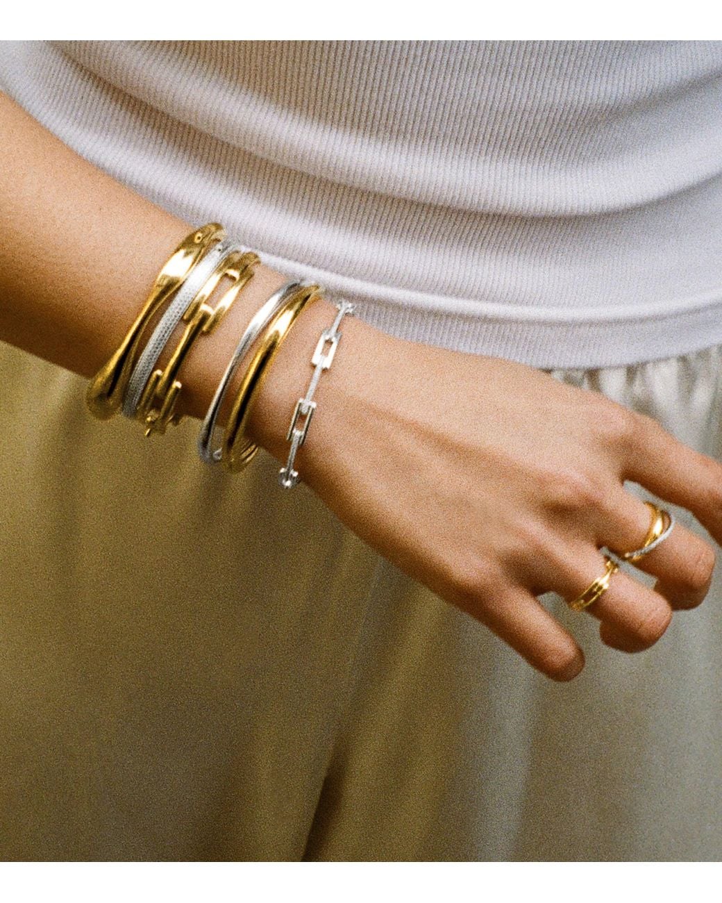 Monica Vinader Brown Sterling Heirloom Bangle