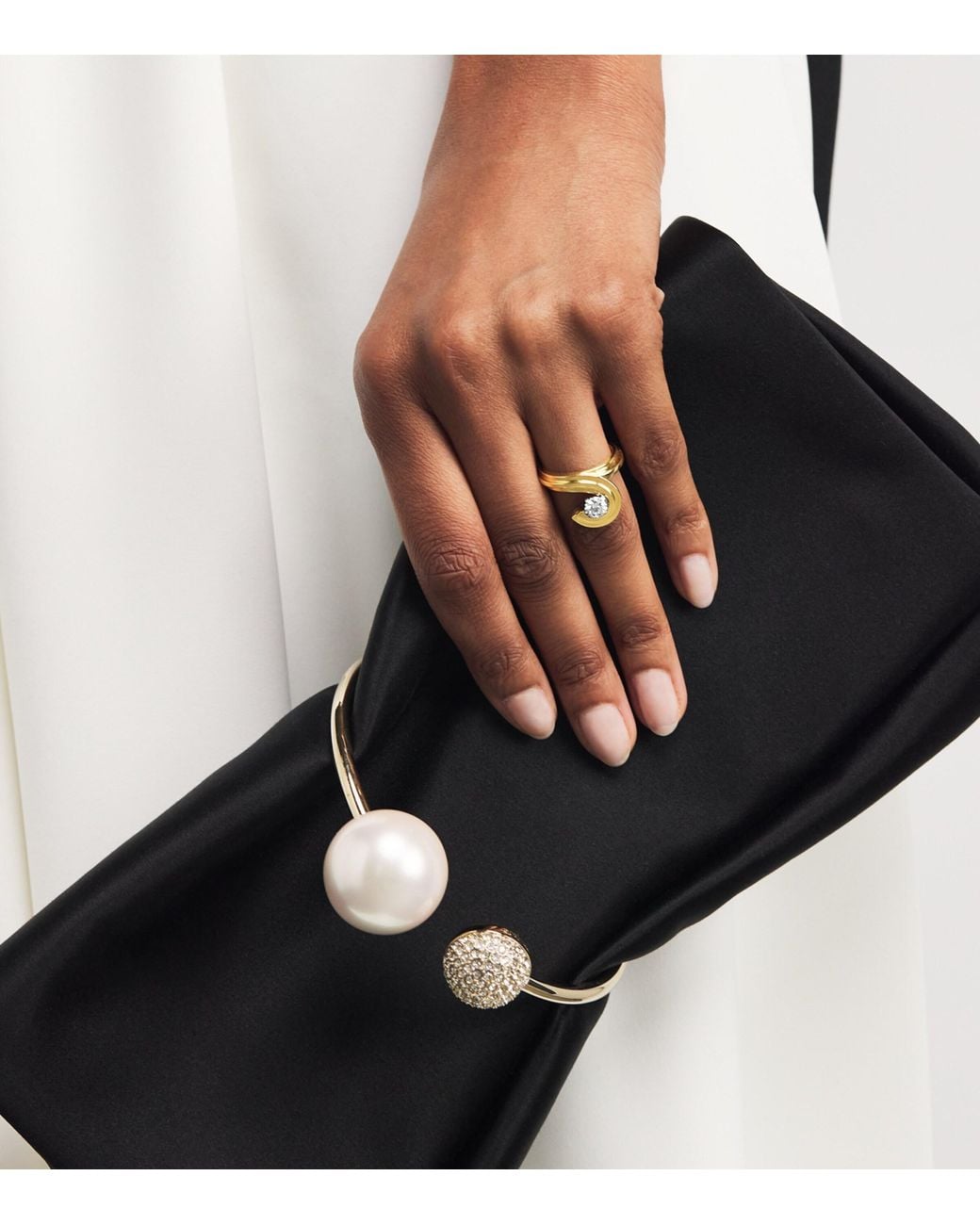 Azlee Metallic And Diamond Sea Ring