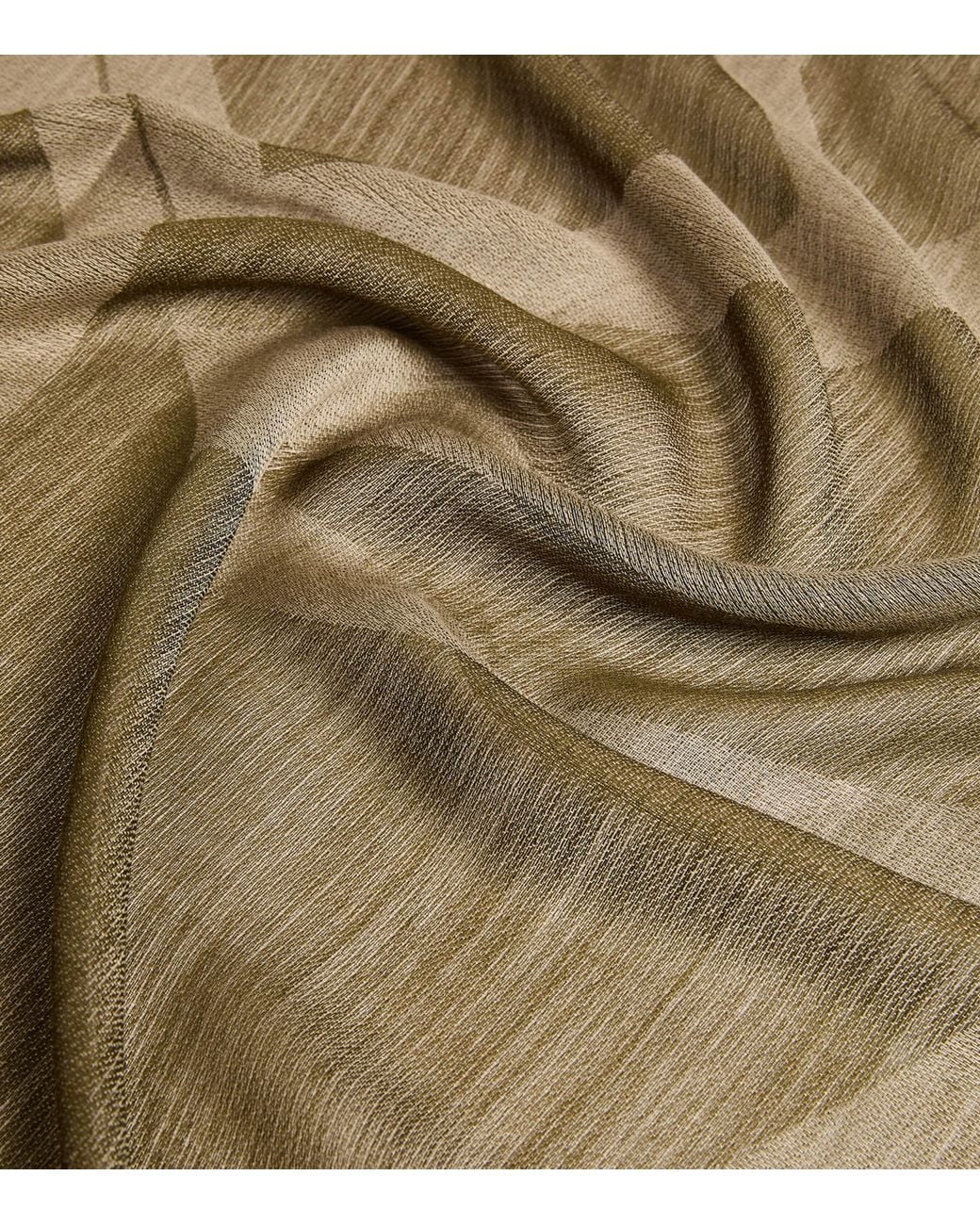 Marina Rinaldi Green Wool-Cashmere-Blend Monogram Scarf