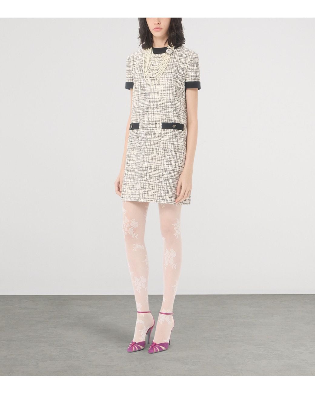 Valentino White Tweed Mini Dress