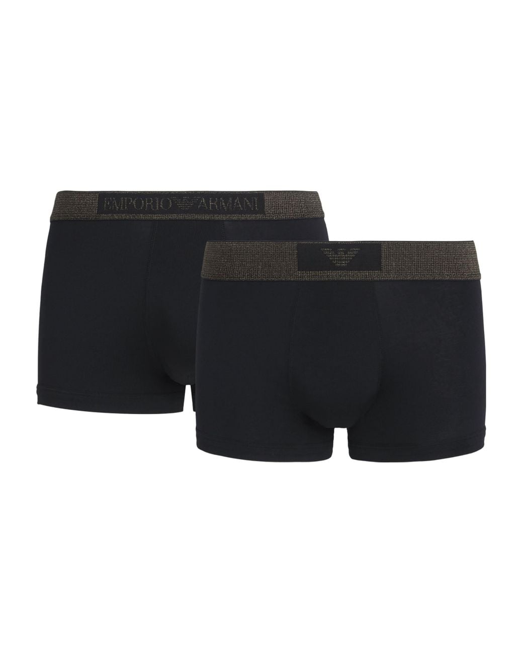 Emporio Armani Black Stretch-Cotton Logo Boxer Briefs for men
