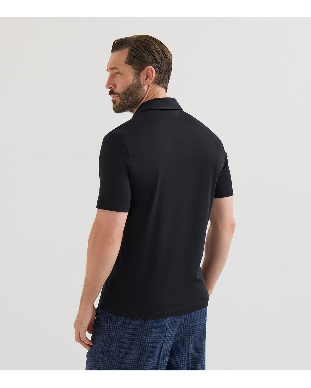 Brunello Cucinelli Black Cotton Polo Shirt for men