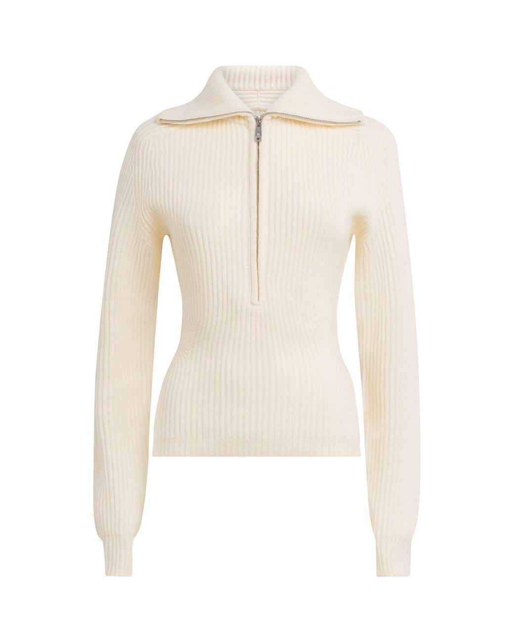 Anine Bing White Merino Wool-Cashmere June Sweater