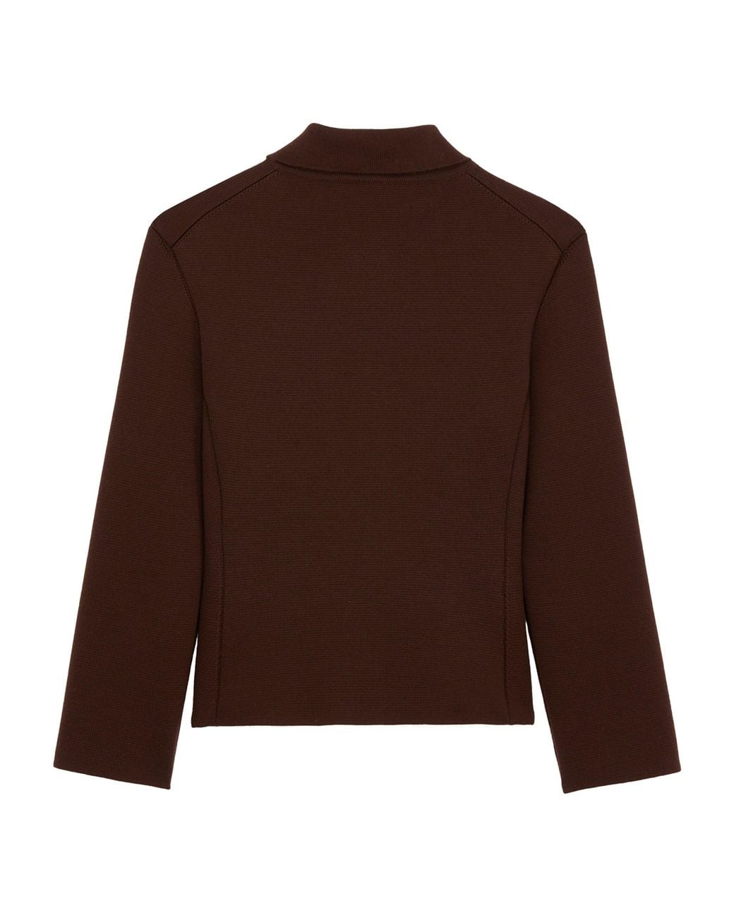 Saint Laurent Brown Virgin Wool Collar Cardigan