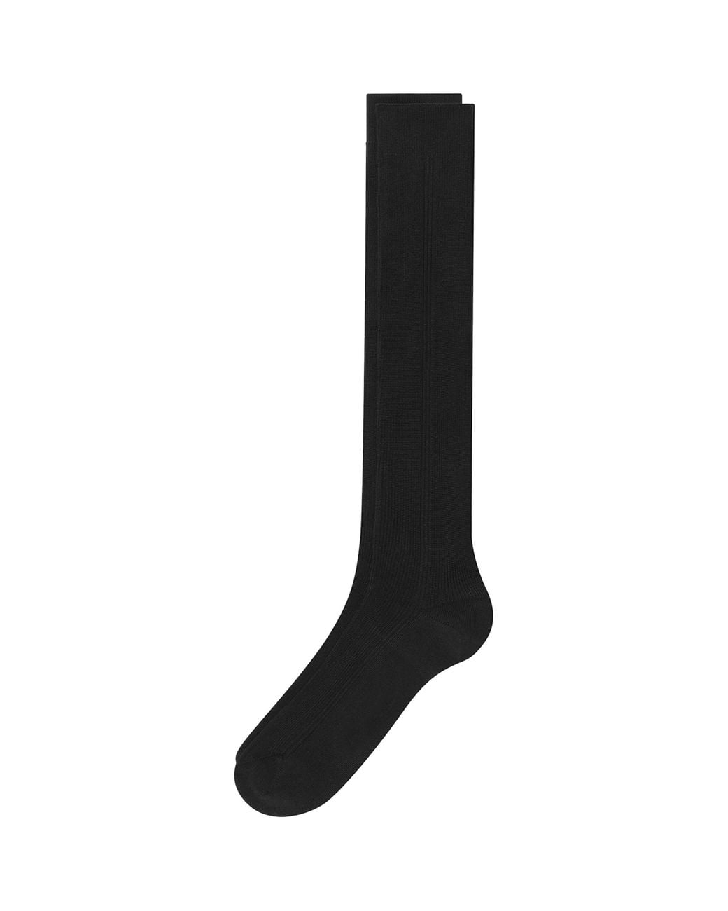 Dolce & Gabbana Black Ribbed Knee-High Socks for men