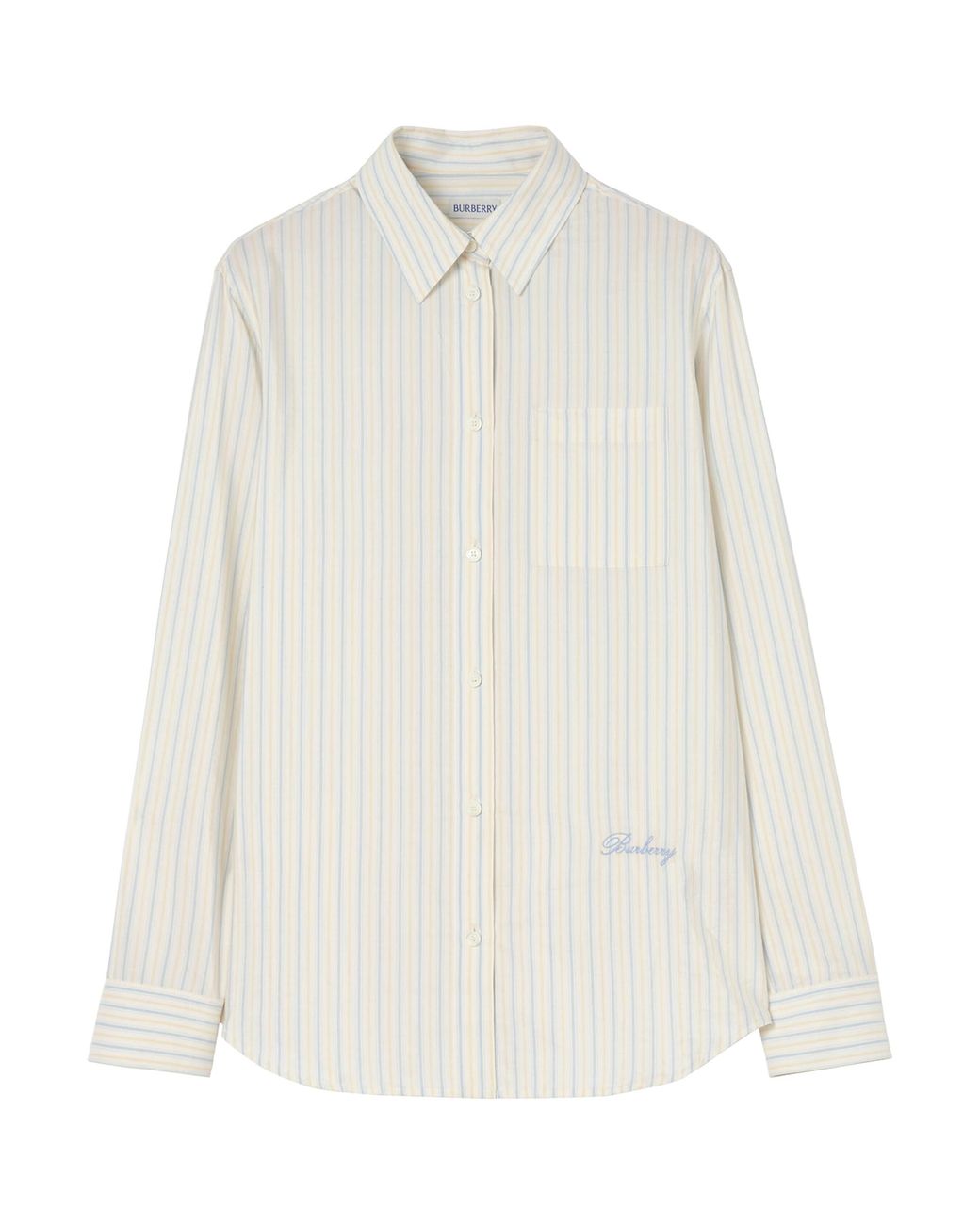 Burberry White Silk-Cotton Stripe Shirt