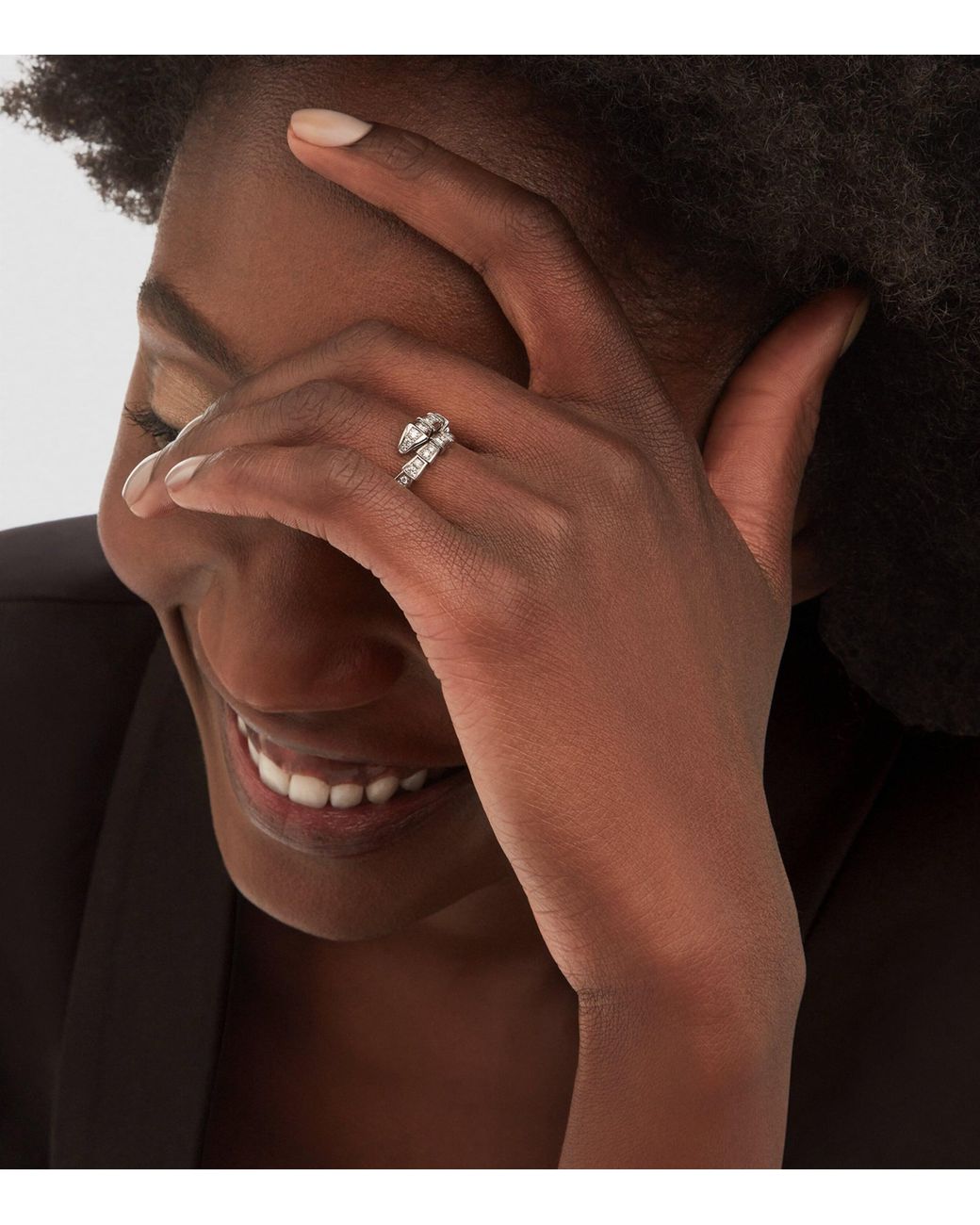 BVLGARI Metallic And Diamond Serpenti Viper Ring