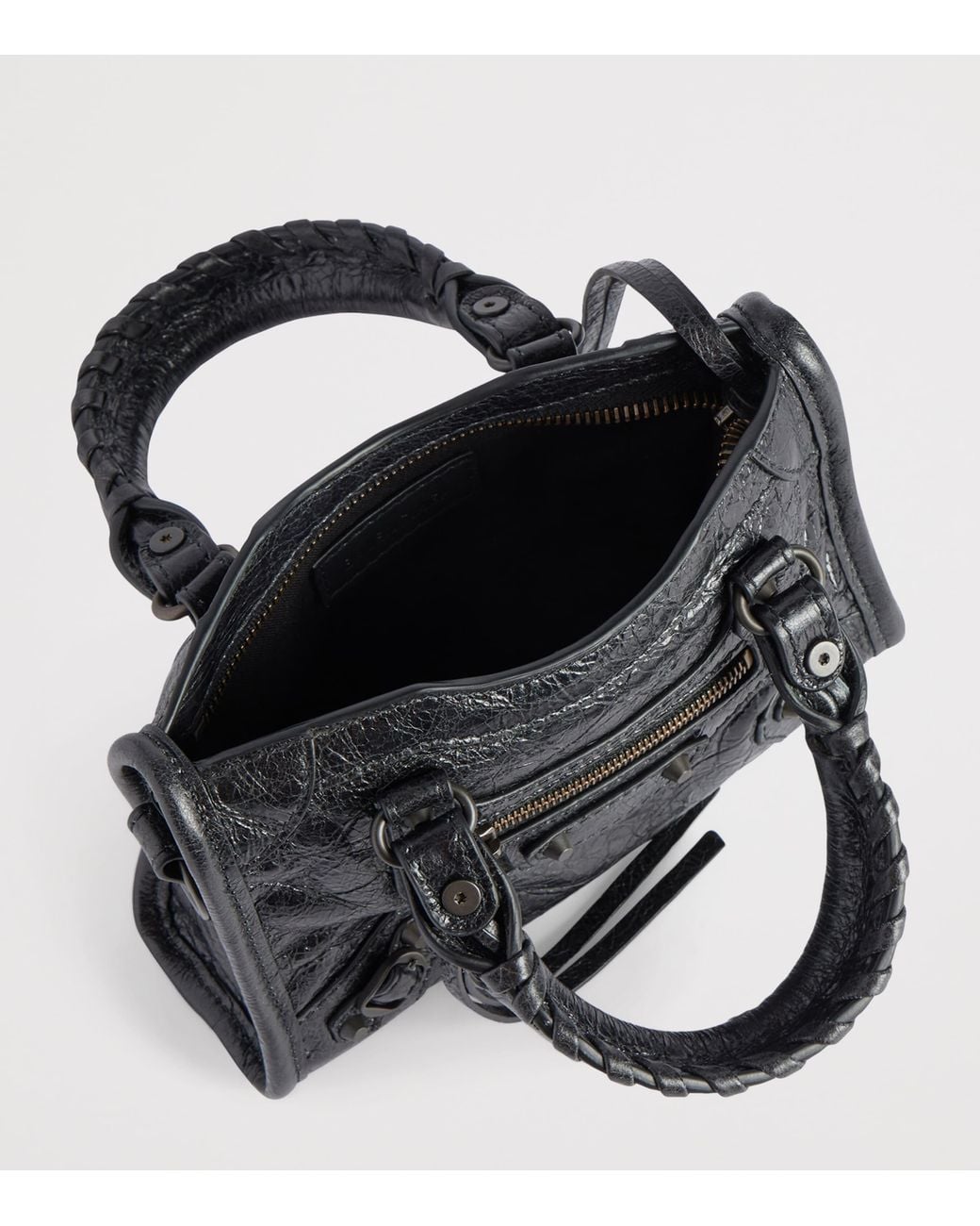 Balenciaga Black Nano Leather Le City Top-Handle Bag