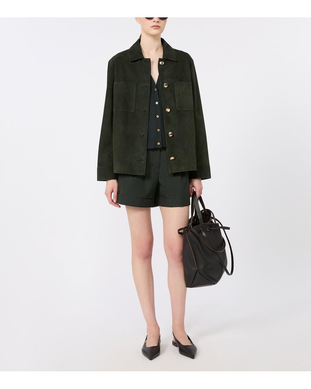 Max Mara Green Cotton-Cashmere-Silk Sweater Vest