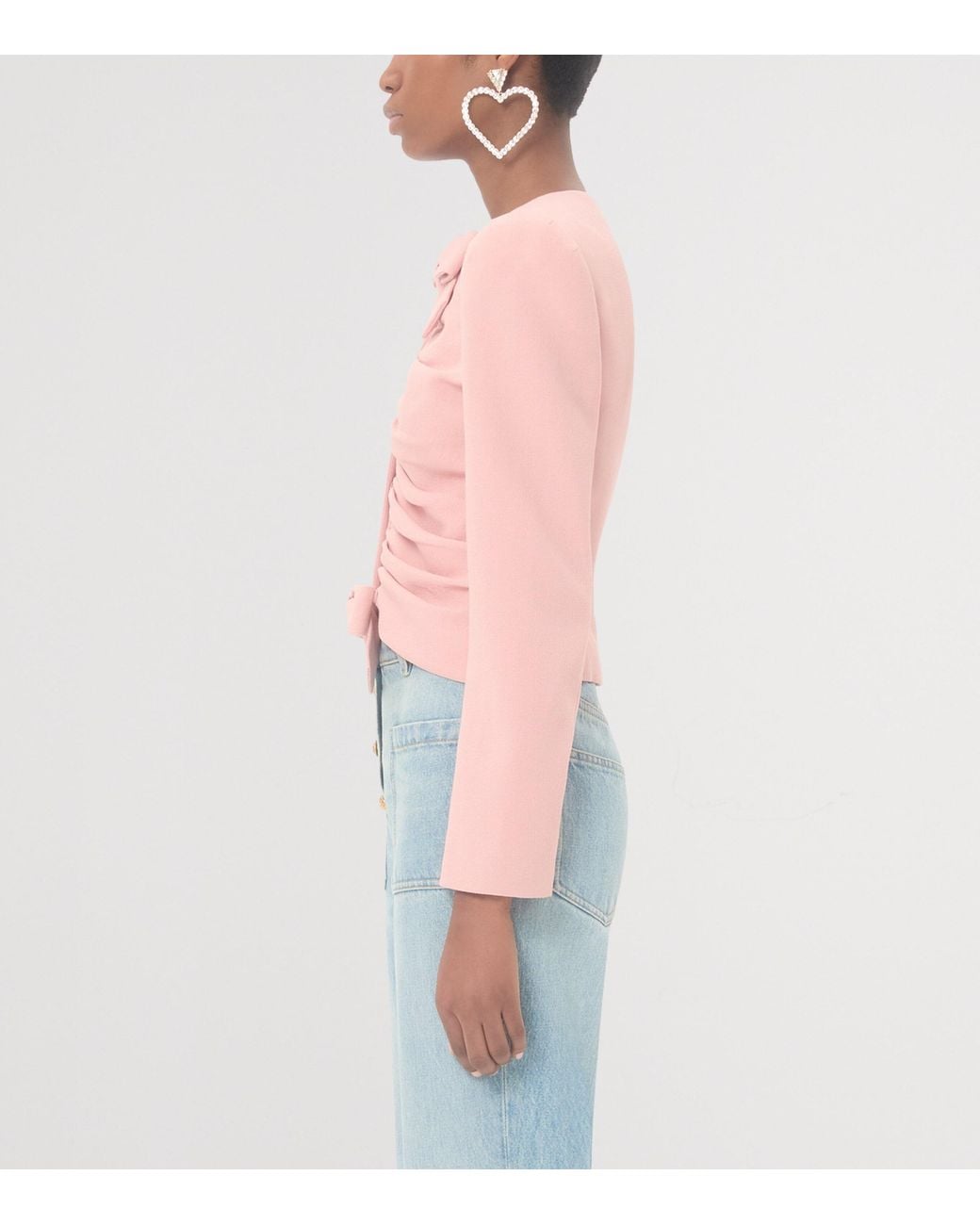 Valentino Pink Virgin Wool Bow Jacket