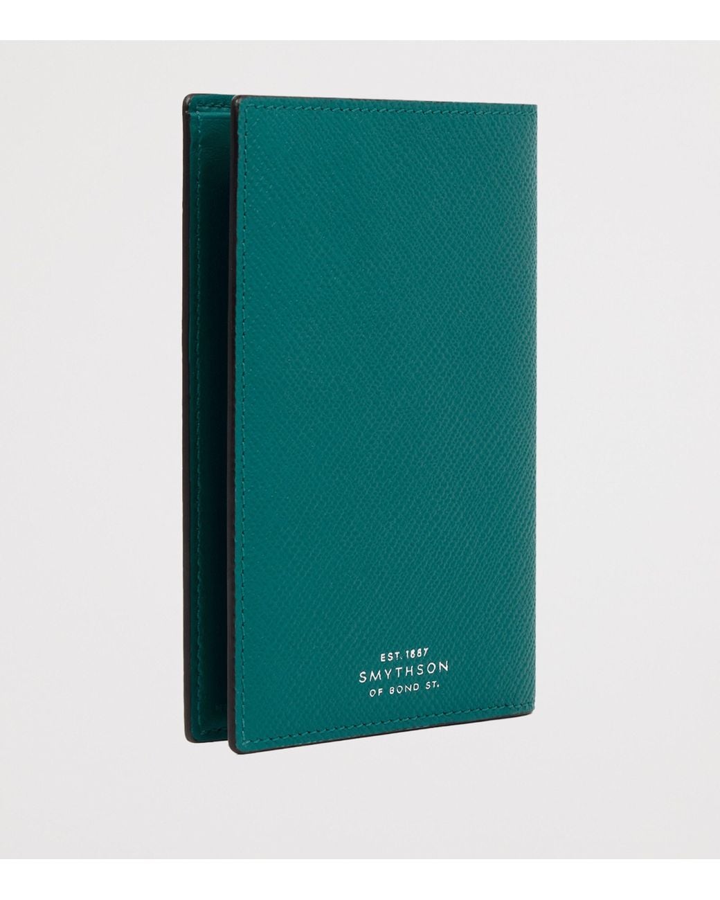 Smythson Green Panama Leather Passport Cover for men