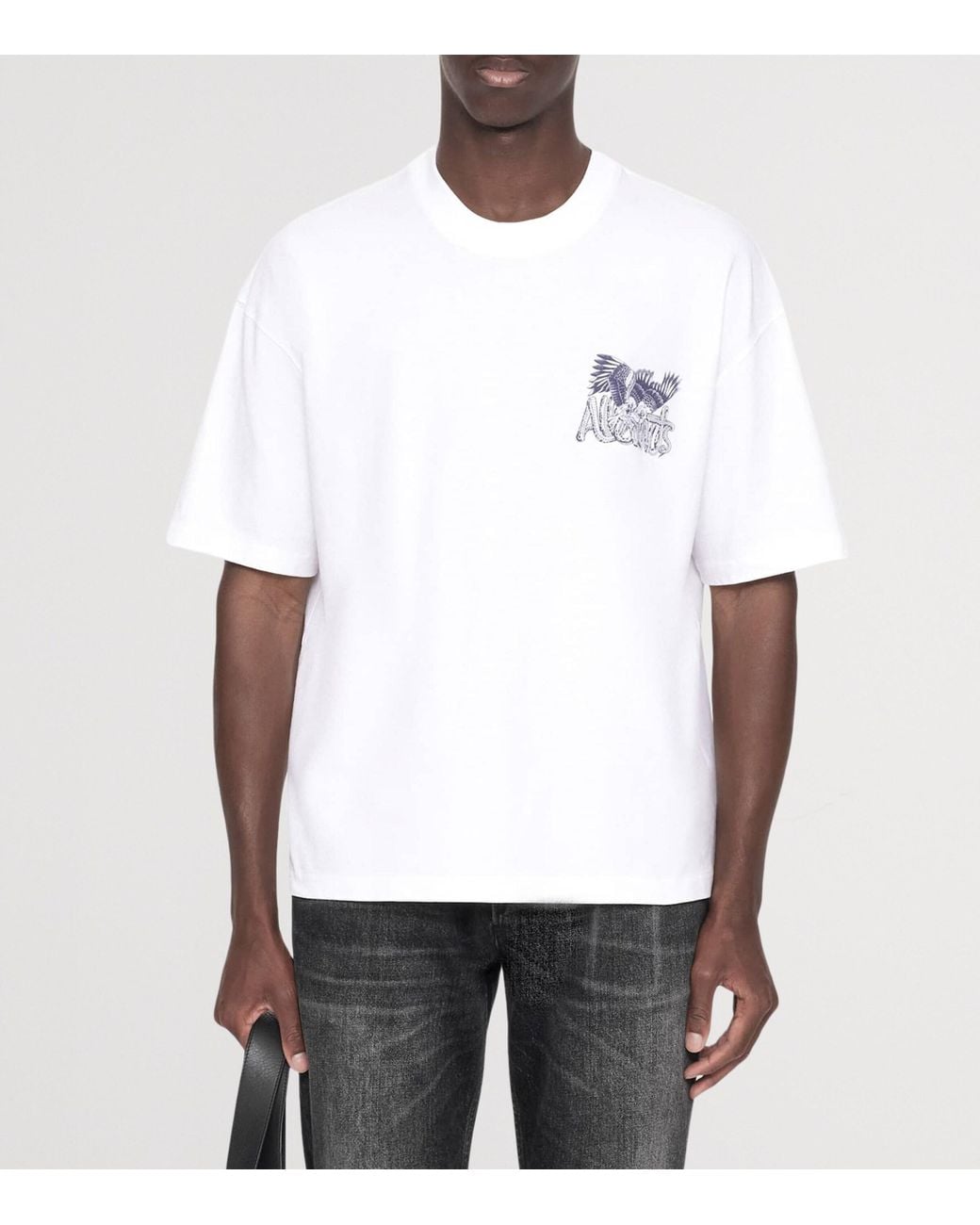 AllSaints White Organic Cotton Battles T-Shirt for men
