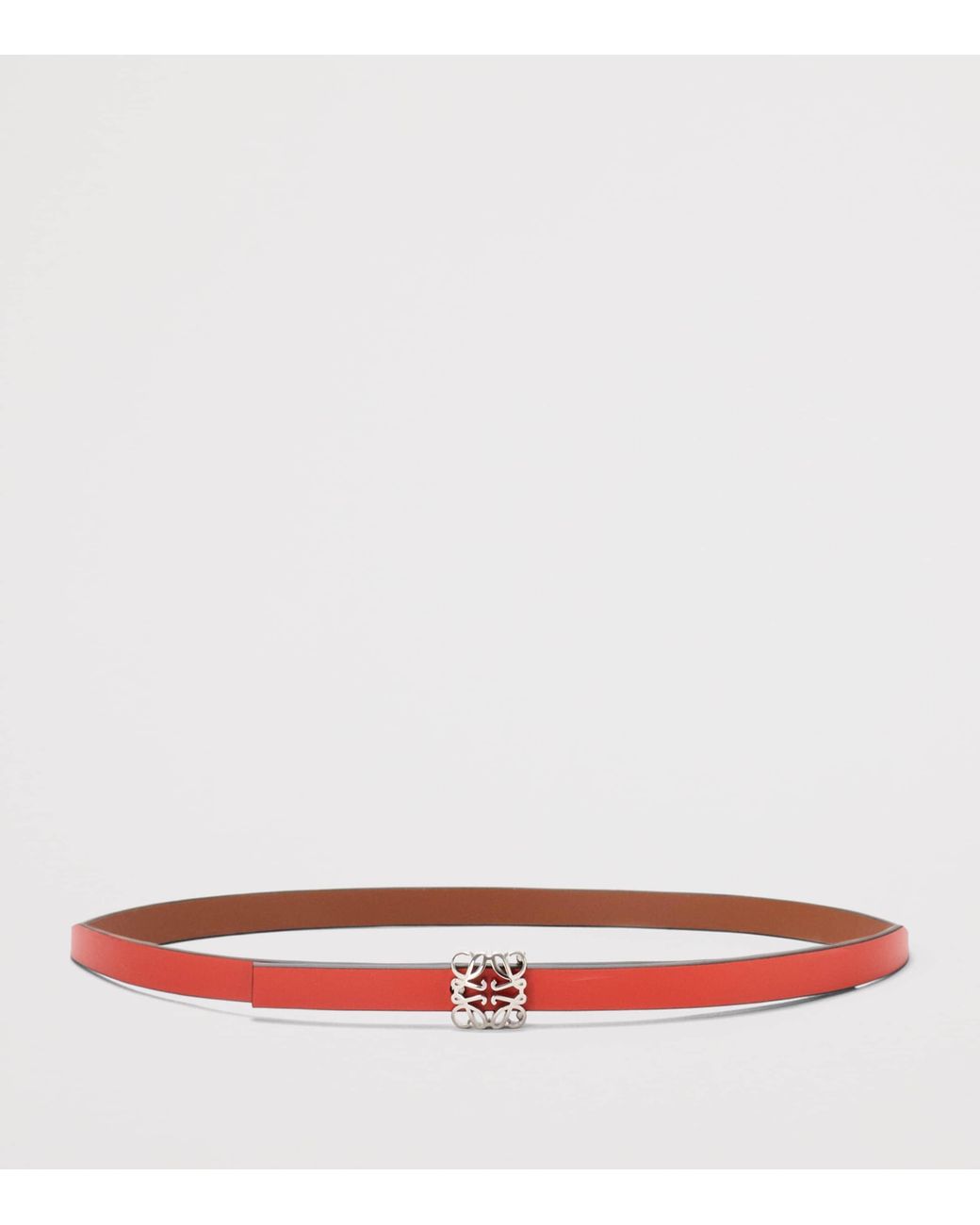 Loewe Red Leather Reversible Anagram Bombé Belt