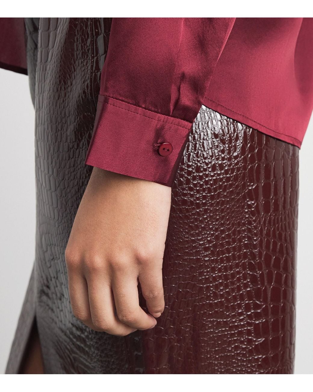L'Agence Red Silk Tyler Blouse