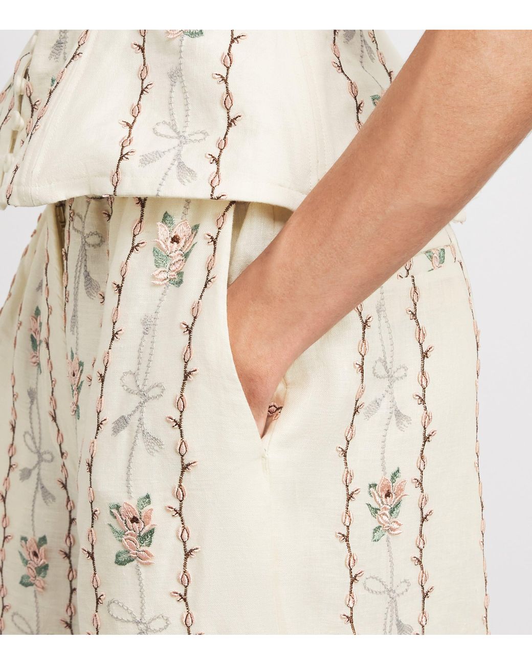 Agua Bendita Natural Linen Tota Navente Wide Trousers