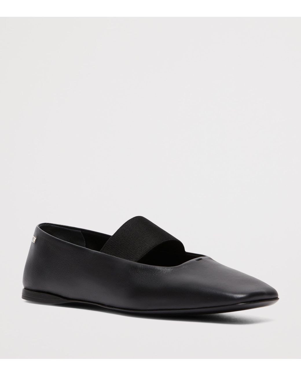 Max Mara Black Nappa Leather Ballet Flats