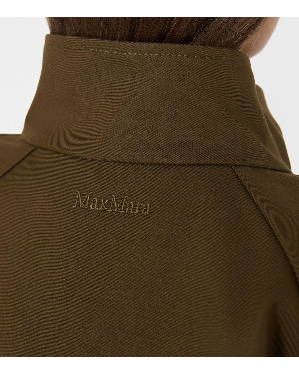 Max Mara Brown Cotton Flared Cape Coat
