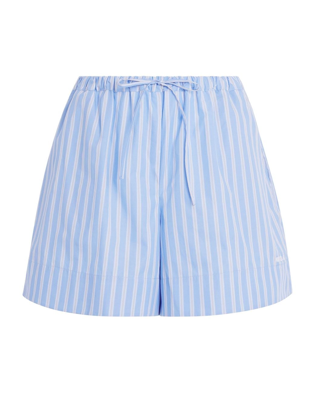 Hunza G Blue Cotton Stripe Cabana Shorts