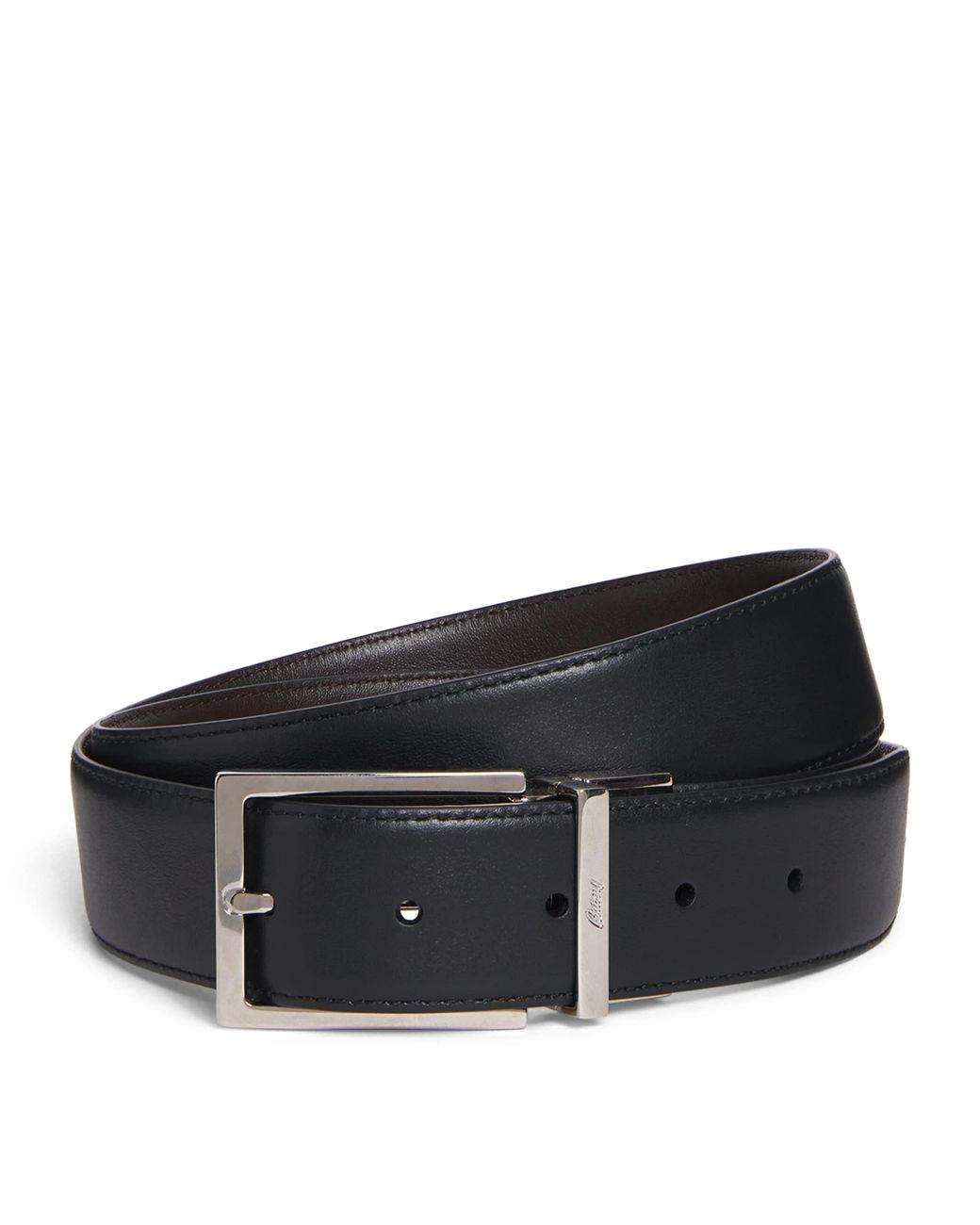 Brioni Black Leather Belt for men
