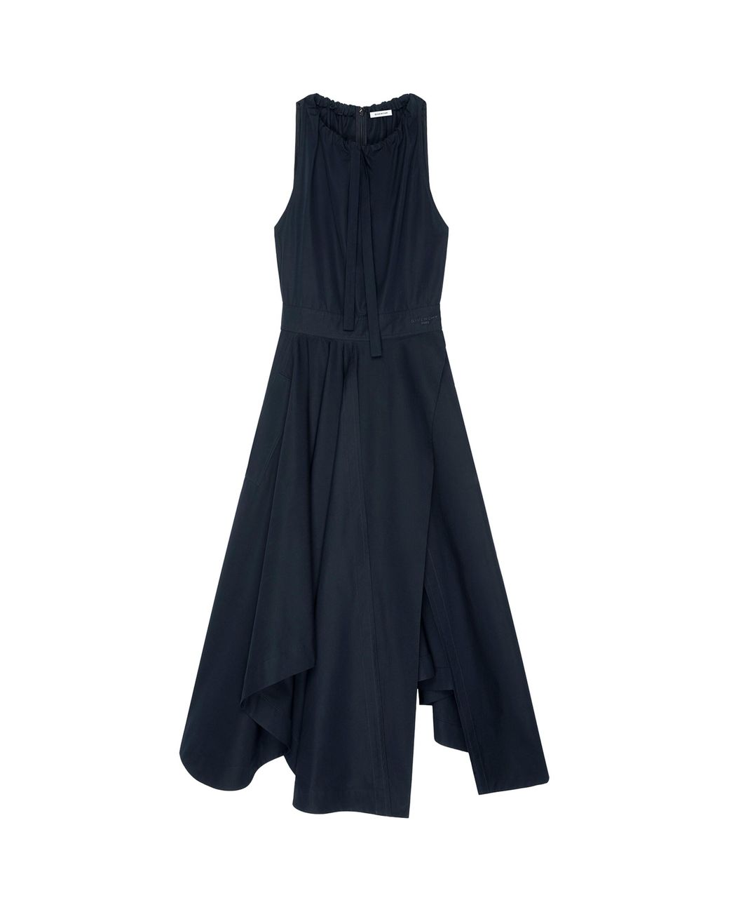 Givenchy Blue Cotton Poplin Bow-Detail Midi Dress