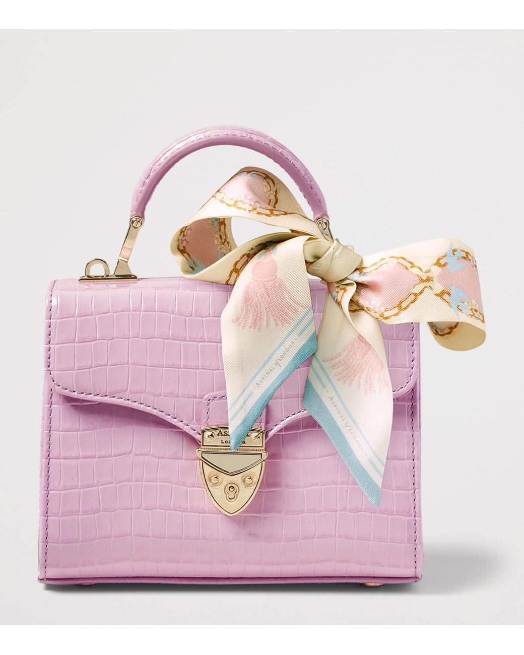 Aspinal Pink Mini Leather Mayfair Top-Handle Bag
