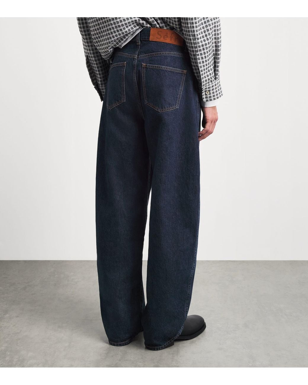 Séfr Blue Nasedo Barrel-Leg Jeans for men