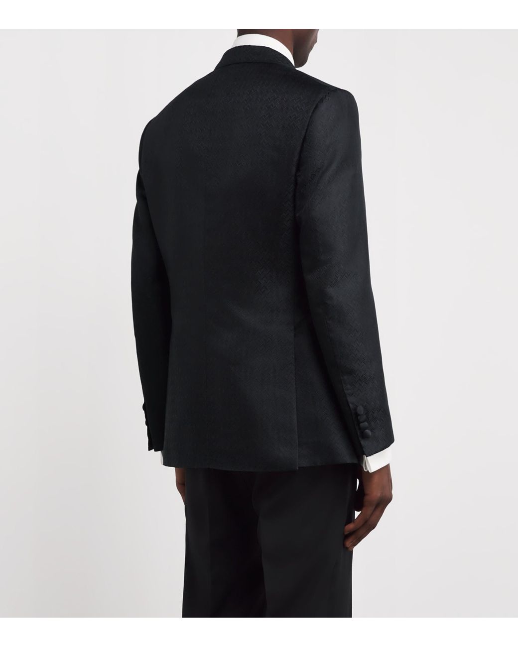 Brioni Black Silk Jacquard Virgilio Tuxedo Jacket for men